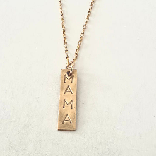 Stamped // "Mama" Rectangle Necklace