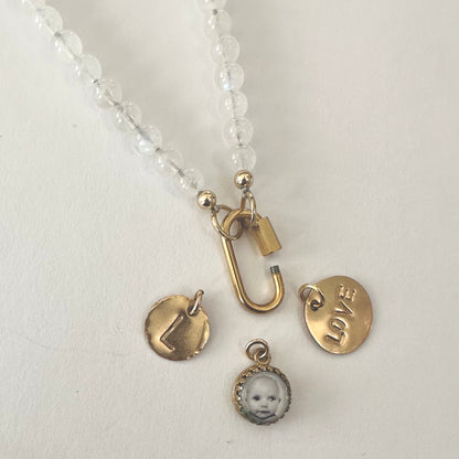 PERSONALIZED // Moonstone Gem Lock Necklace